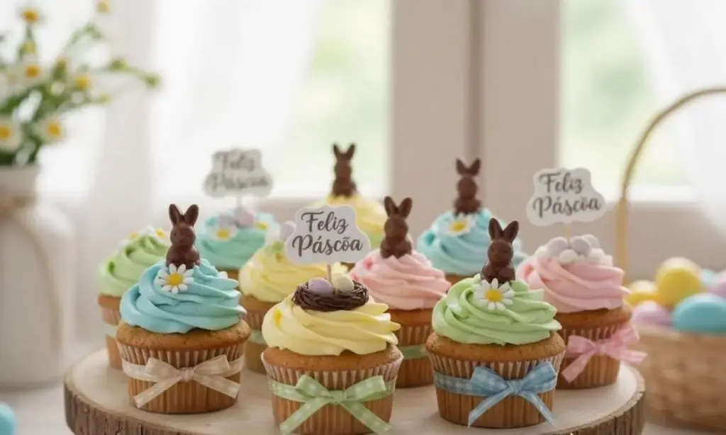 Cupcakes-decorados-como-lembranças-de-Páscoa
